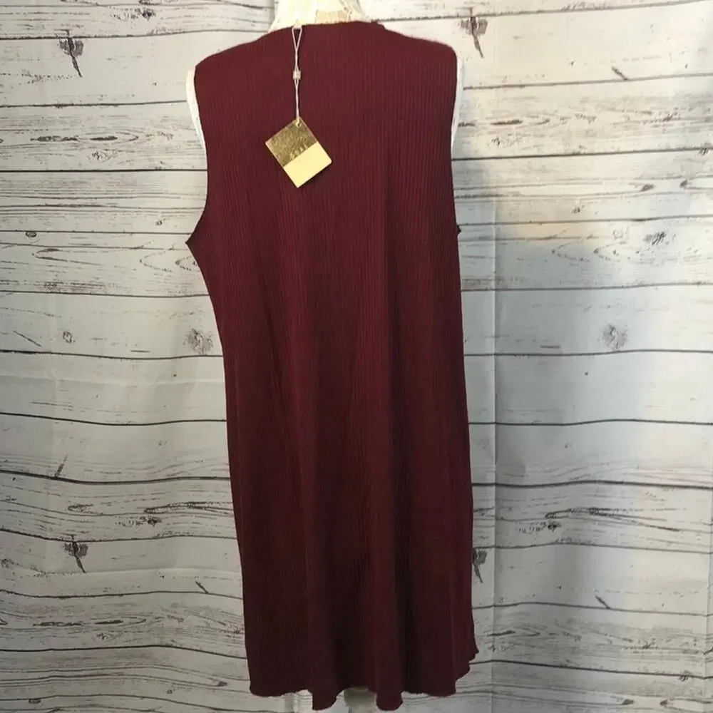 NWT Dual Nature ribbed dress in wine from Nordstrom Rack size large